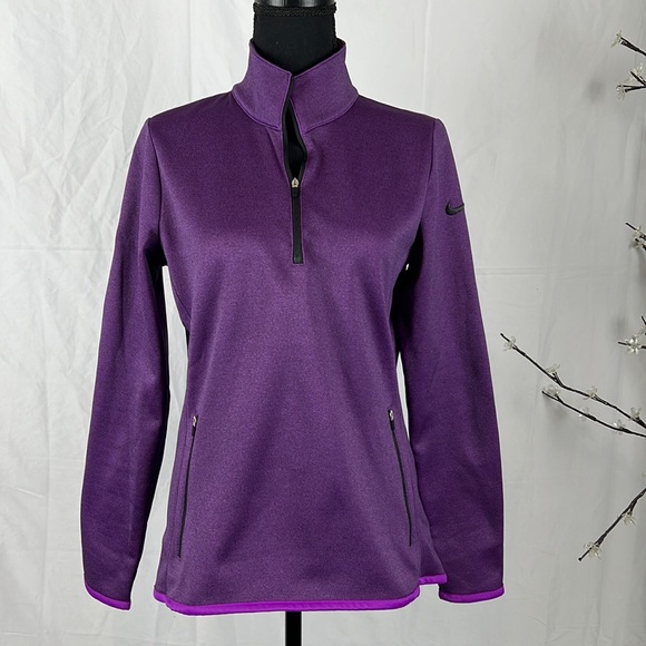 NWOT Nike Golf Therma—Fit Women’s Quarter Zip Purple Pullover Size Medium - Picture 1 of 7